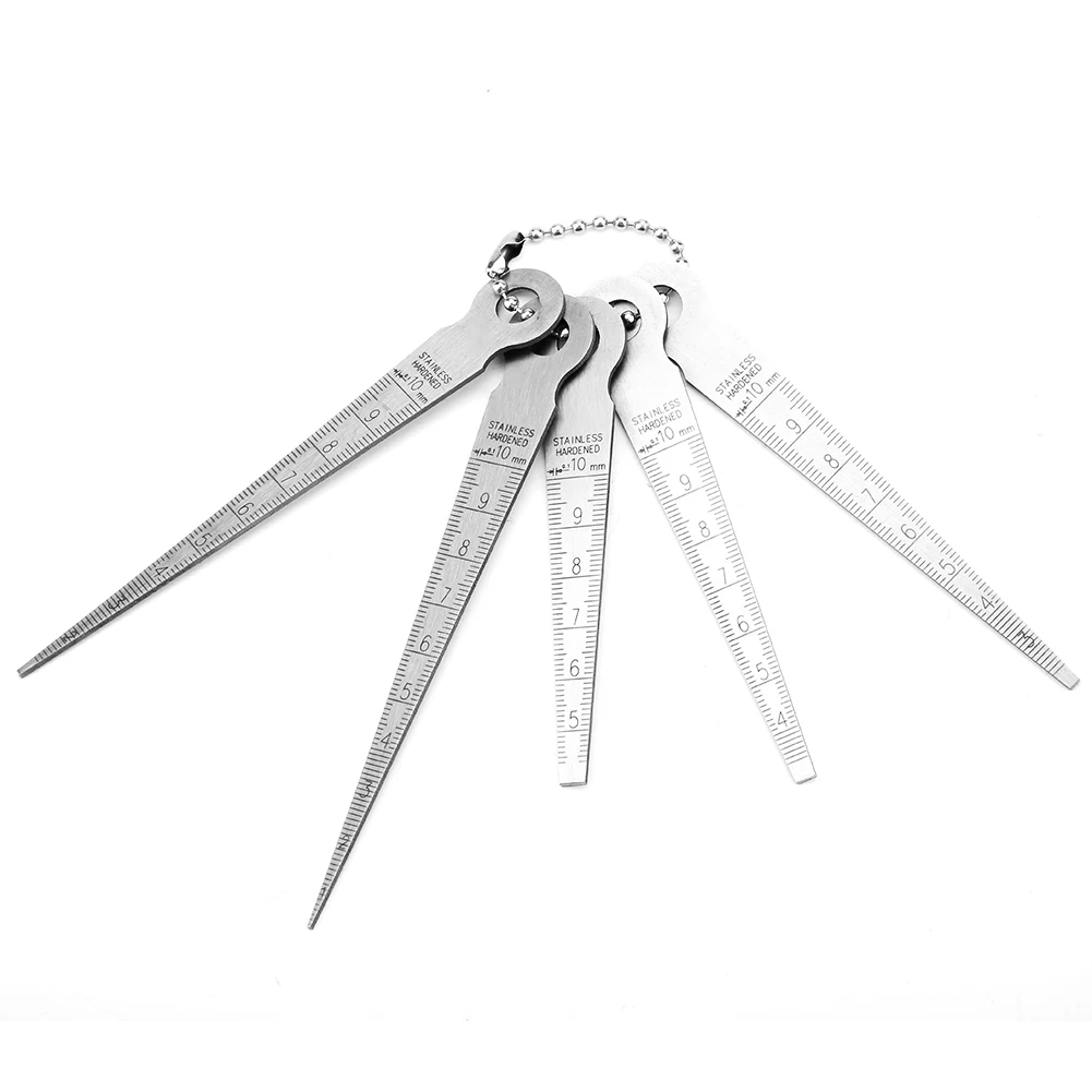 Feeler Gauge Feeler Measuring Tool Gap Gage Taper Gauge 1 Set Stainless Steel Welding Taper Feeler Gauge Rulers Hole Inspection Tool 10mm