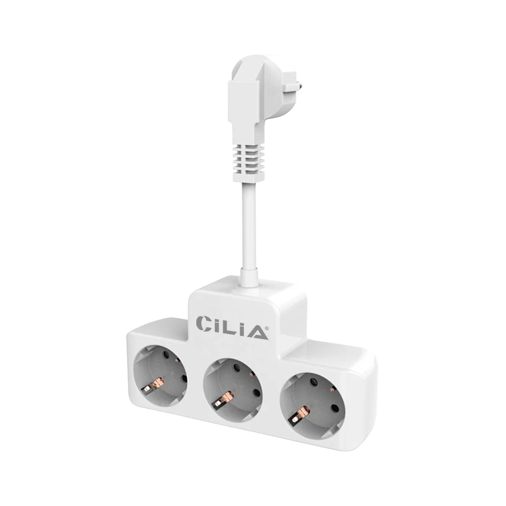 Compact Euro Wall Plug with Multiple Charging Ports - Available in Black or White
