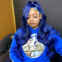 13x6 bleu nuit vague de corps perruques cheveux humains 13x4 HD dentelle frontale perruque bleu foncé avant de lacet perruques de cheveux humains pour les femmes 180 densité 3