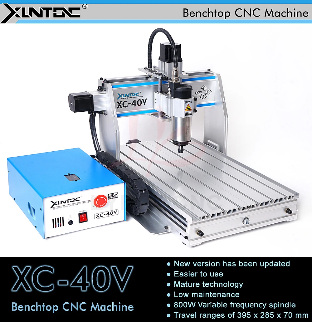 

XLNTCNC фрезерный станок с ЧПУ, 3 оси, 800 Вт, VFD, USB, 220 В