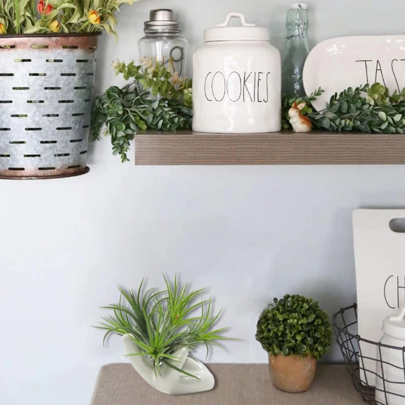 Porta piante a forma di mano in ceramica bianca da 1 pezzo