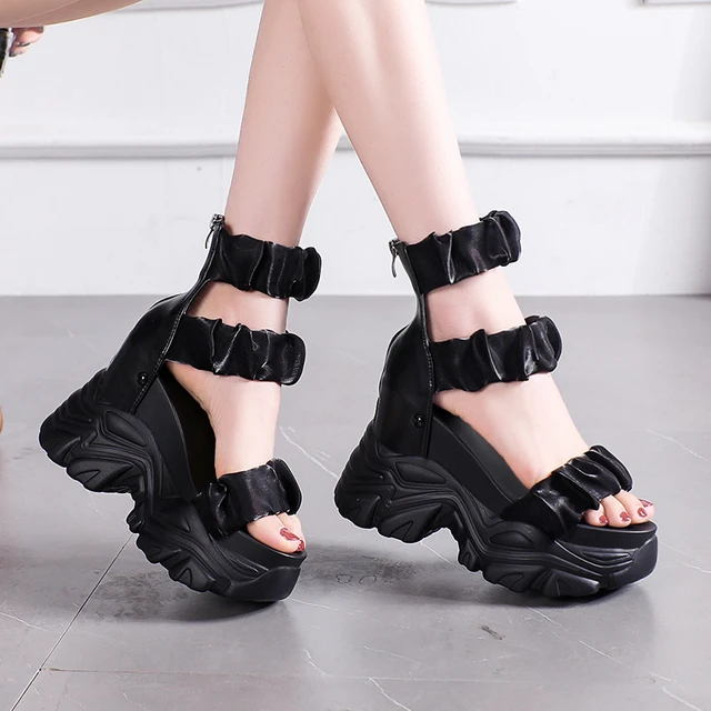 Summer Sandals 10CM Wedge Heels Sneakers New 2025 Women Beach Flip Flop High Platform Casual Sandals Breathable Walking Slippers