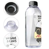 Water Bottles Cute Panda Bear Cup 1000ml With Straw Transparent Cartoon Water Bottle Drinkware Frosted Leak-proof Protein Shaker 3