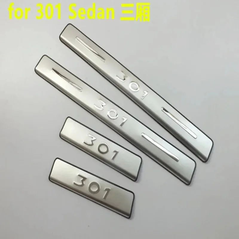 High quality stainless steel Scuff Plate/Door Sill For 2013-Peugeot 301 Sedan Car styling Car Door Sill Scuff Plate