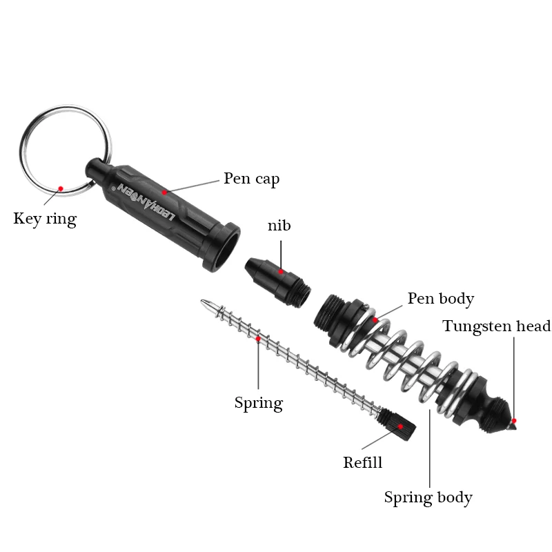 Nieuwe T-6 Lente Tactische Pen Tungsten Staal Zelfverdediging Pen Tactische Survival Pennen Multifunctionele Glas Breaker Beveiliging Beschermen