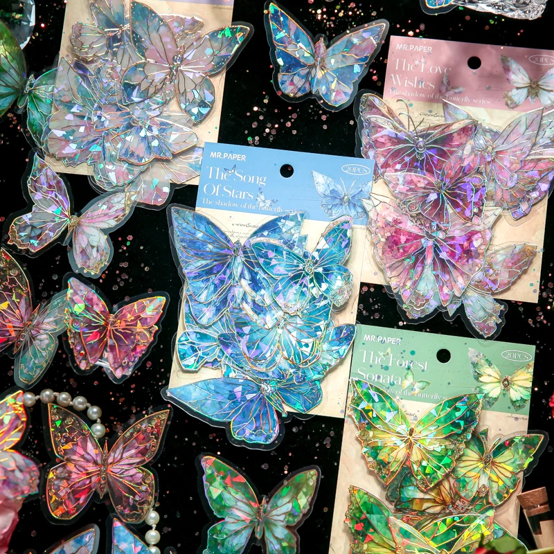 

4pcs/Lot Butterfly Shadow Trail Series Large Sticker Bag