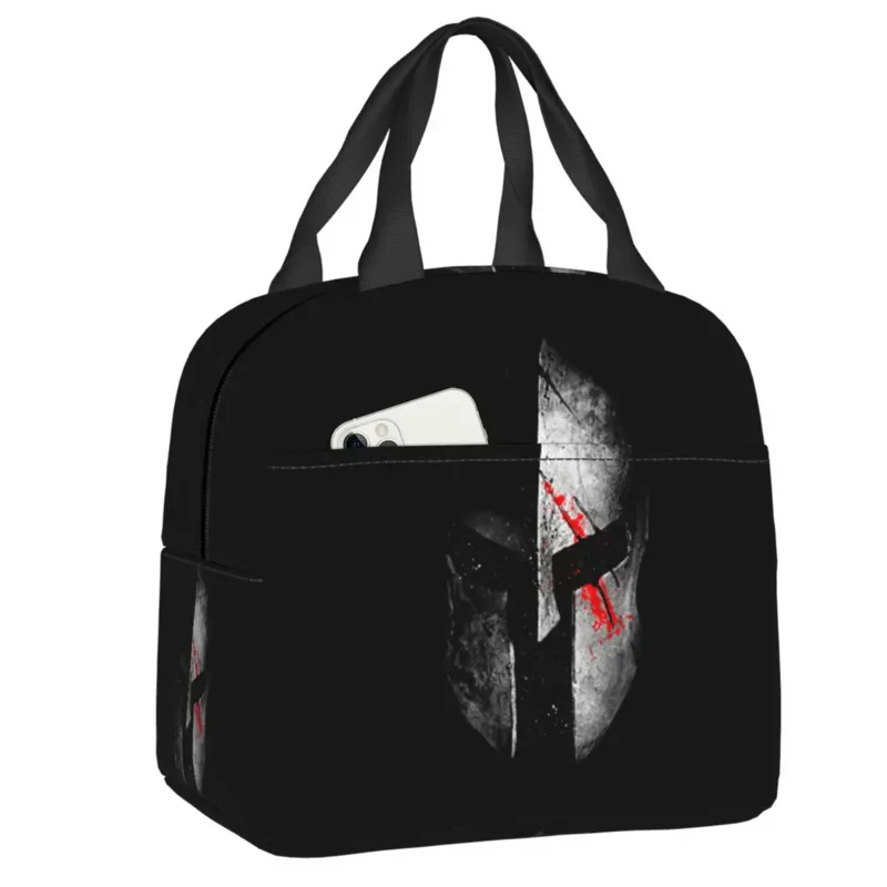 

Sparta Skull Spartan Helmet Insulated Bag for Women Portable Thermal Cooler Lunch Tote Office Work School Picnic Bento Box