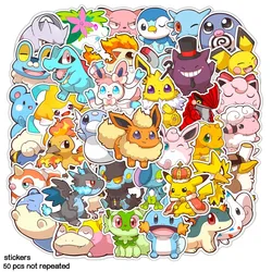 New 50PCS Anime Pokemon Stickers Kawaii Pikachu Charizard Cartoon Decorative Palm Waterproof Stickers Toys
