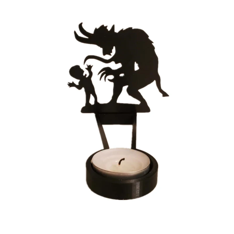 Krampusnacht Shadow Caster Novelty terror Candle Holder Shadow Projectors Indoor Halloween Decoration