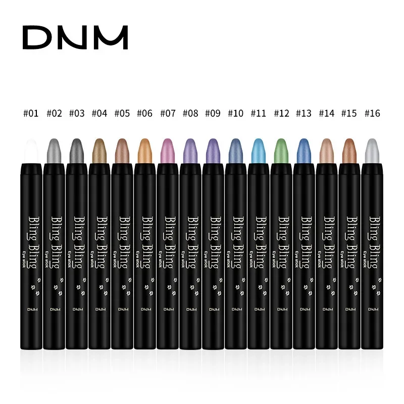 Bling Eye Shadow Pen 16 Colors Eyeshadow Stick Eyeshadow Palettes Women Bling Silkworm Pen Pearlescent Eye-shadow Glitter Pencil 6
