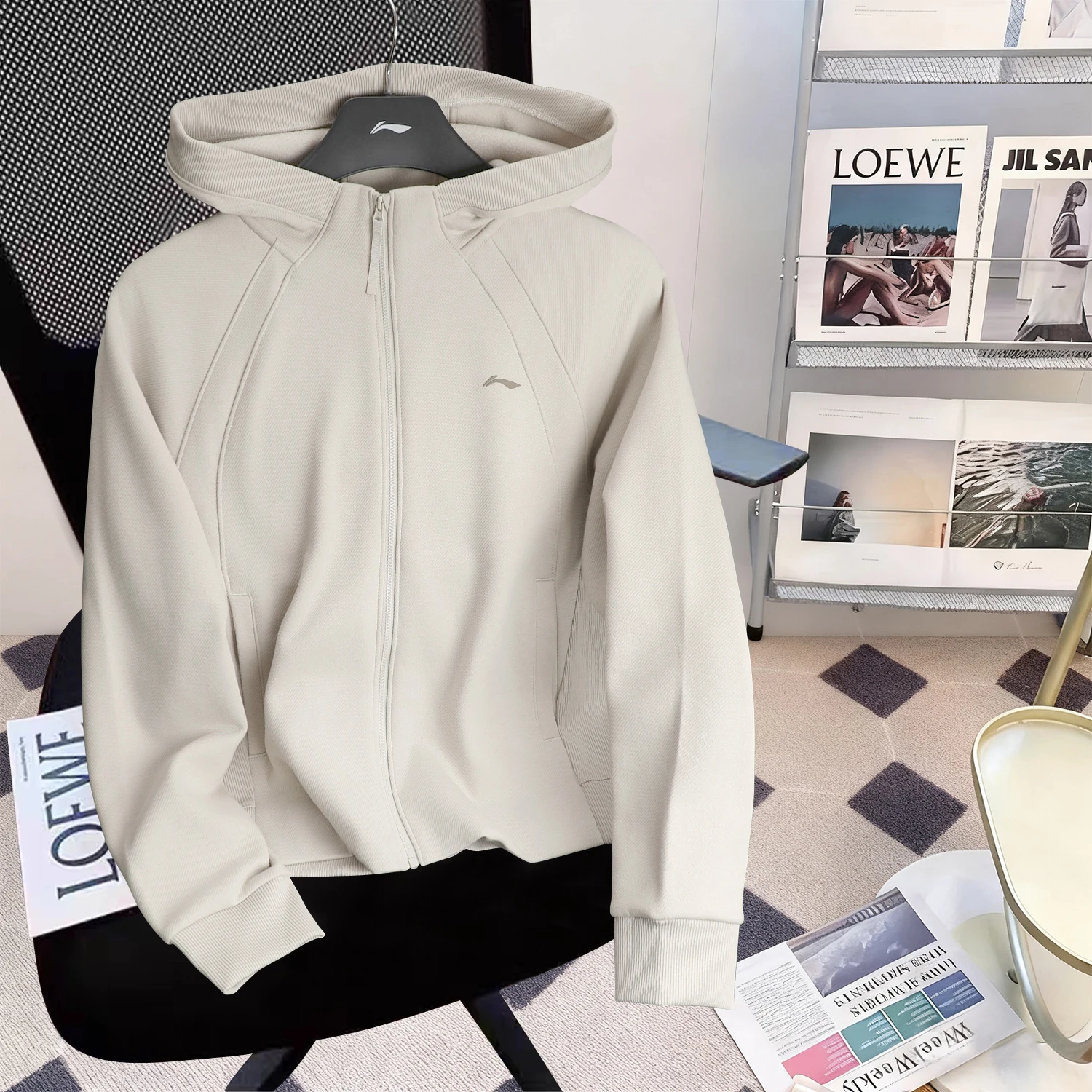  여성용 피트니스 시리즈 겨울 2025 오버사이즈 플리스 안감 후드 오픈 가디건 스웨트셔츠 따뜻한 캐주얼 스포츠웨어