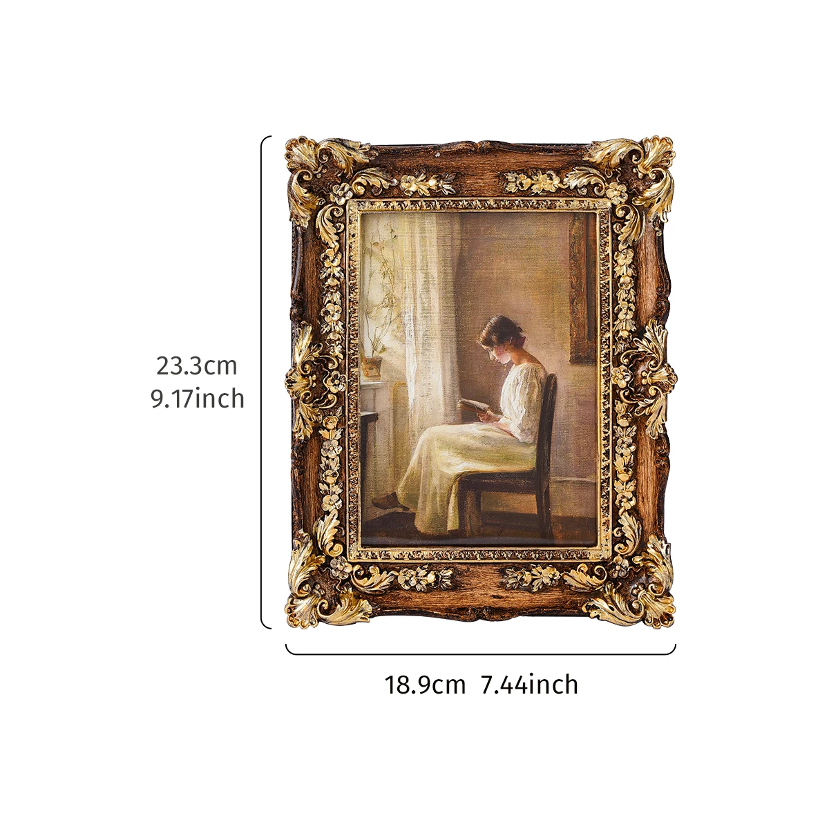 1PC, a photo display frame made of European retro resin with a three-dimensional patterned frame