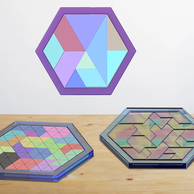 3D -S Oktatási Hatszögletű Puzzle Szilikon Penész Tangram Játék Gyerekek Játékok Epoxi Gyanta Barkács Ékszer Kézműves Öntött Szerszámok Készítése - Image 2