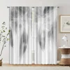 2pcs, Creative Curtains 2D print Gray & White Feather Print Polyester (without rod) Decorations For Home Perfect for Living 2