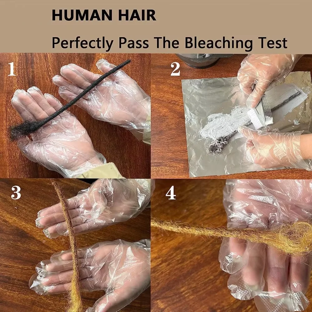 0.2/0.4/0.6/0.8 cm Estensioni dei dreadlocks dei capelli umani Estensioni dei capelli umani reali brasiliani Dreadlocks fatti a mano per le donne/uomini - immagine 5