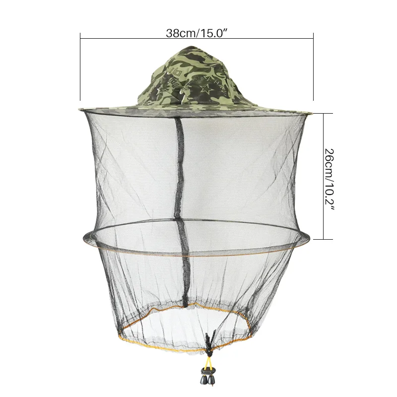 BeeKeeping Protective Bee Hat Anti Bee Two-Layer Head Top Camouflage Hat-Peil Combo Bee Hat Bug Mesh Mask Beekeeping