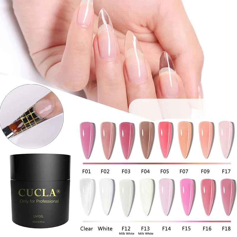 

60ml Nail Extension Gel Soak Off UV Gel Acrylic White Clear Gel For Nail Prolong For Home Nail Art Shop Manicure Tool