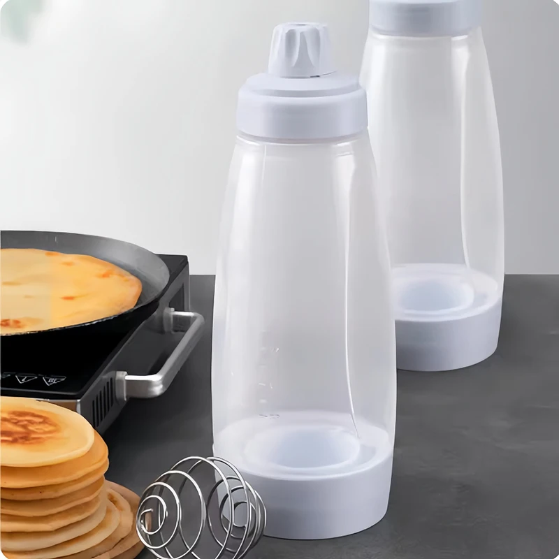 Hand Mixer Whisk Pancake Batter Bottle with Blender Ball for Restaurant Baking Pancakes Cupcakes Muffins Crepes