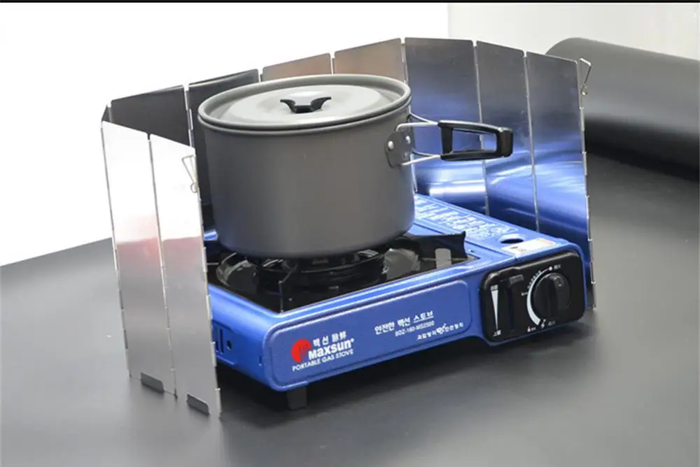 Pare-vent Pliable Pour Réchaud De Camping - Aluminium, Argenté - Idéal Randonnée Et Barbecue