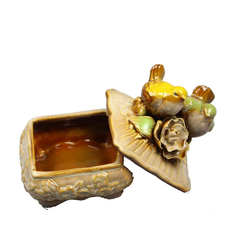 

Ceramic Crafts Decoration Mandarin Jewelry Box Candy Jar Creative Domestic Furniture Sundries Storage