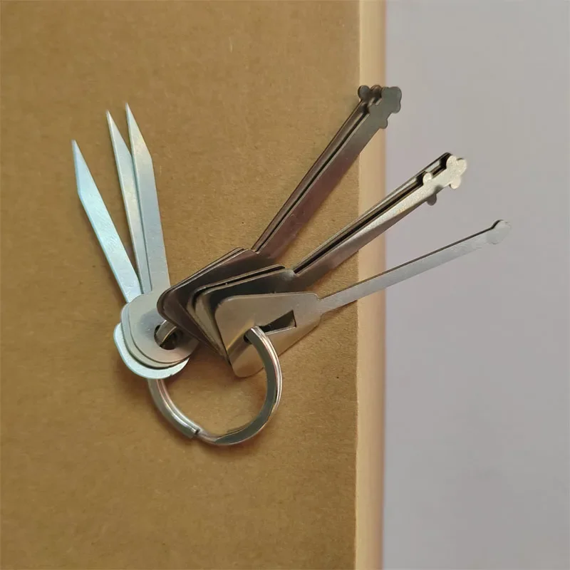 Locksmith Tools Master Keys Skeleton Lock Hook Warded Pick Open Doors Key Set For Door Lock Opening Keychain