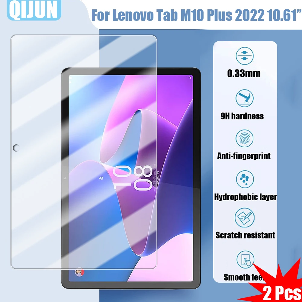 

Пленка из закаленного стекла для планшета Lenovo Tab M10 Plus 2022 10,61 дюйма, Взрывозащищенная и устойчивая к царапинам, водонепроницаемая, 2 шт., TB-125