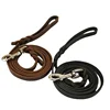 Genuine Leather Dog Leash Dogs Long Leashes Braided Pet Walking Training Leads Brown Black Colors for Medium Large Pet 6