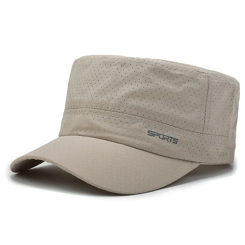  - 2022 Fashion Men Military Cap Summer Casual Cadet Hat Washed Cotton Flat Top Caps Unisex Vintage Army Hats Bone Man Cap