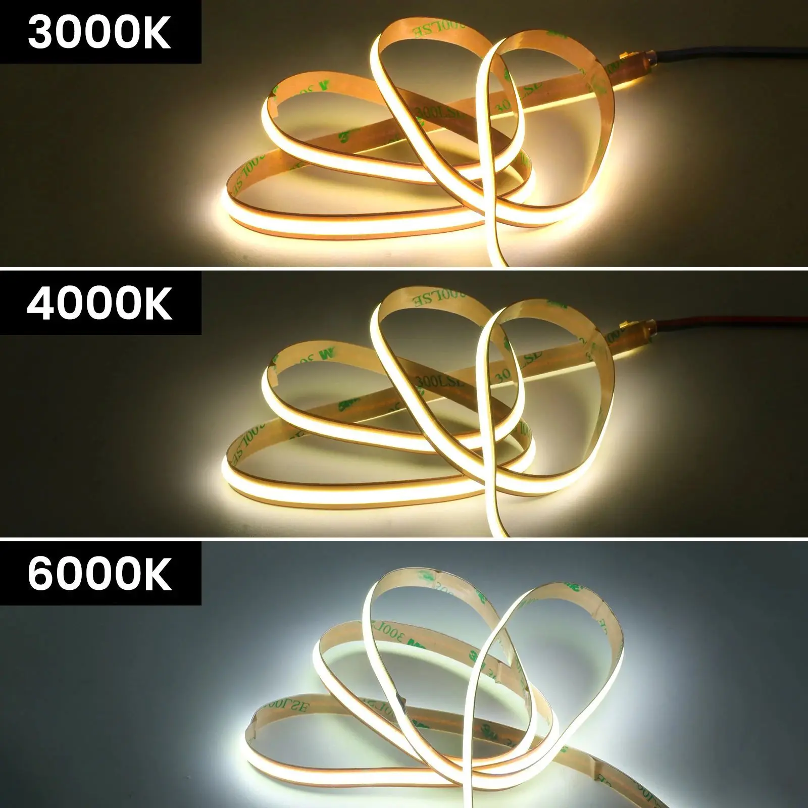5m 10m 24v 고휘도 구리 슬림 COB LED 스트립 컷프리 16w/m 3000k 자연광 4000k 6000k 캐비닛 간판 로고 광고 홈 조명