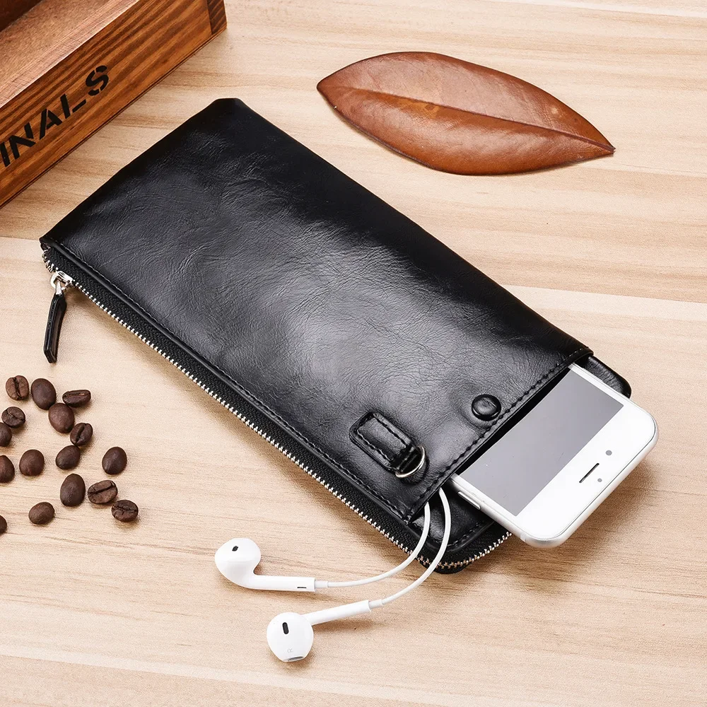 

New Men's Long Wallet Korean Version of Youth Zipper Male Mobile Phone Bag Ultra-thin Wallet