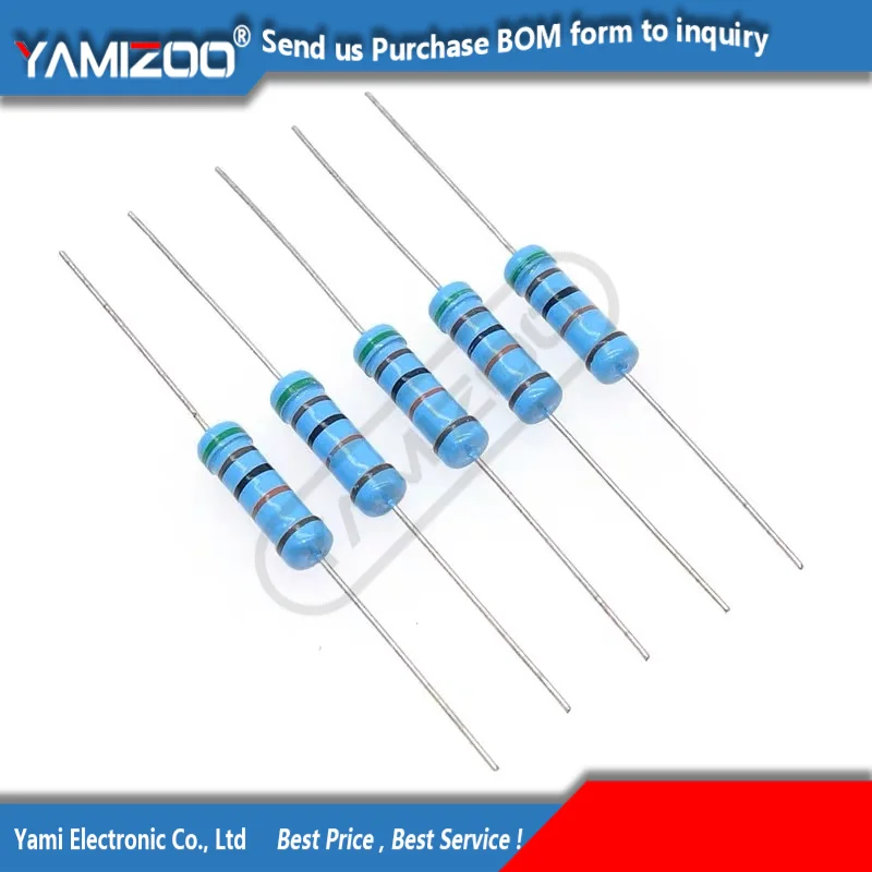 10pcs 1W Metal Film Resistor 0.1R ~ 2.2M 10R 22R 47R 100R 330R 1K 4.7K 10K 22K 47K 100K 330K 470K 1 2 10 22 47 100 330 1M ohm