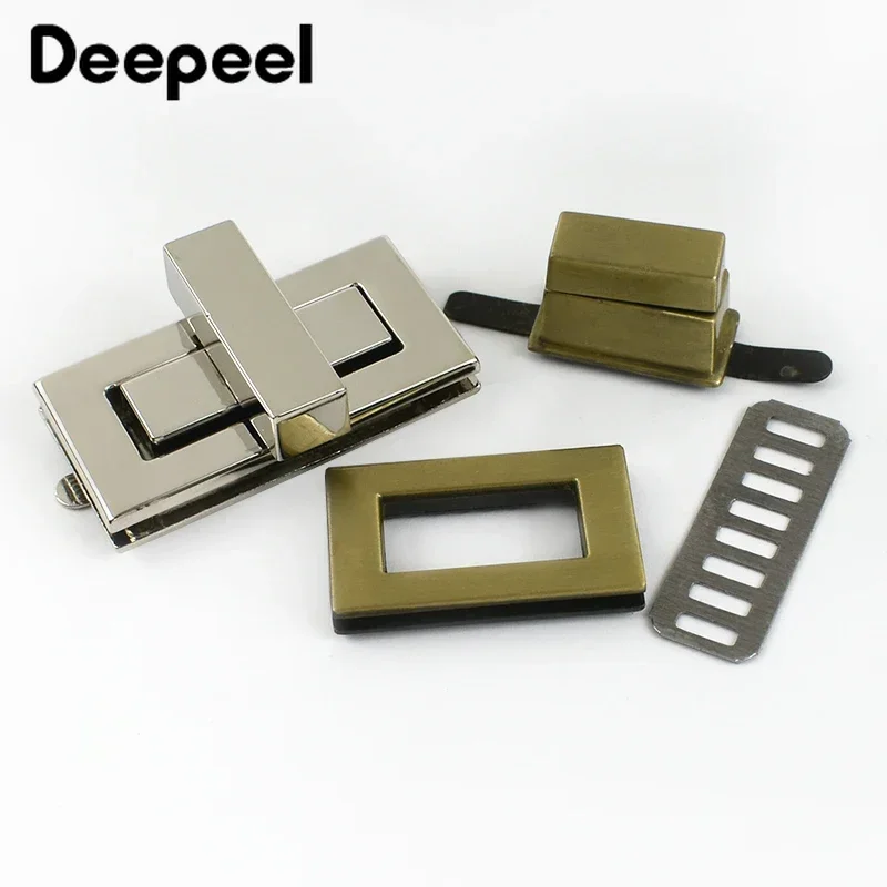 Deepeel 금속 잠금 버클 가방, 회전 트위스트 잠금 걸쇠, 핸드백 지갑 장식 클로저 버클, 가방 래치, DIY 액세서리, 2 개 이미지 6