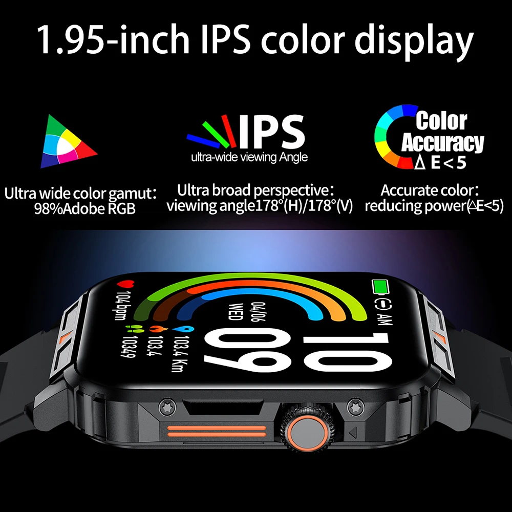 LEMFO   Ʈ ġ, 1.95 ġ HD ÷ Ʈġ, 2023100 +  , AI  340 Mah 뷮 ͸, IP68 