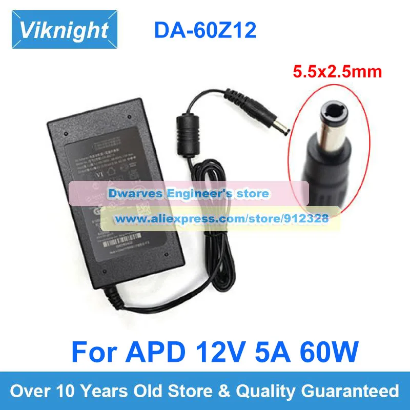 

Оригинальный адаптер APD 12 В, 5 А, фотосессия, фотоадаптер CT8620, CT8685, 8685DVB, зарядное устройство для фрезера LINKSYS AC4000, AC5400