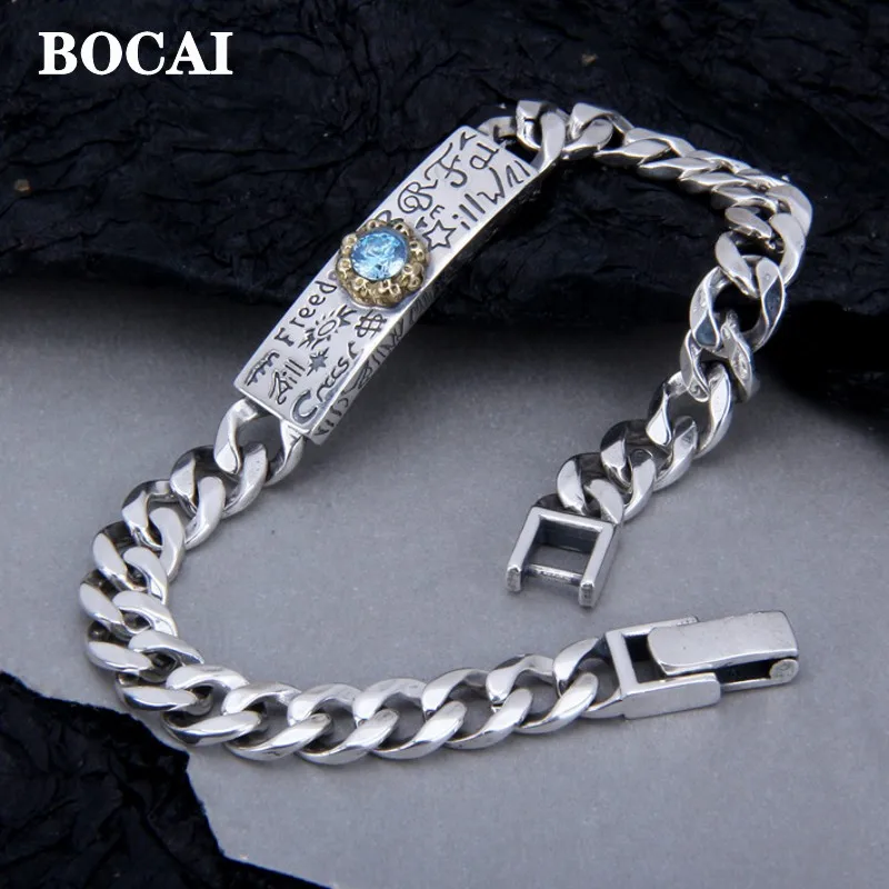 

Браслет BOCAI из серебра 925 пробы с надписью граффити