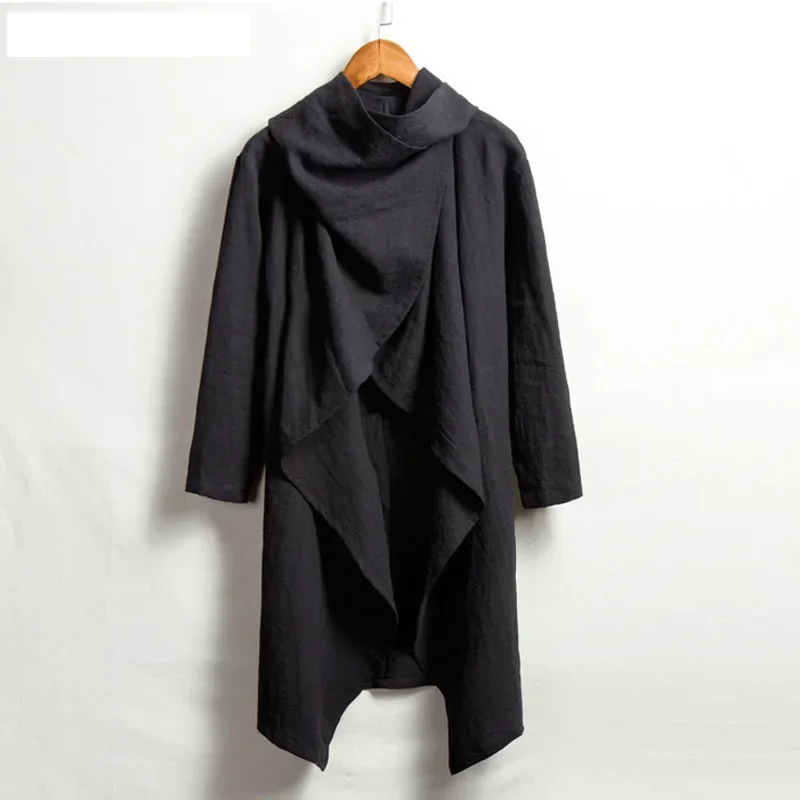 Men's Cloak Hooded Cape Poncho Cardigan Hipster Gothic Punk warmth coat,casual men jacket,men knitted cloak