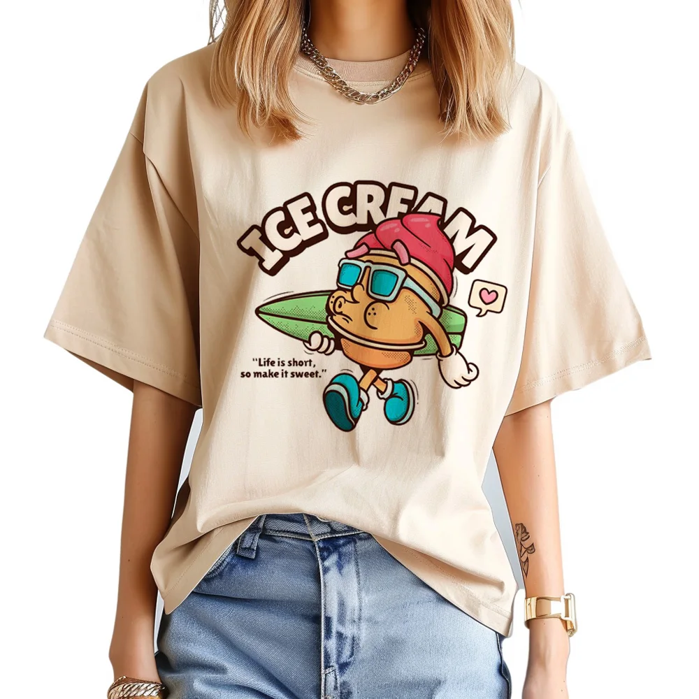 

Ice Cream tshirt women manga tshirt girl 2000s harajuku clothing