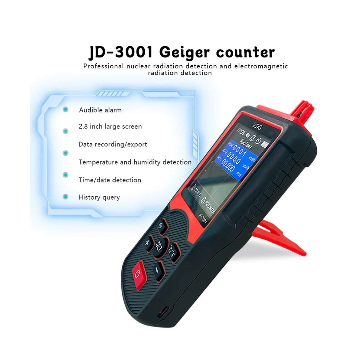 JLDG JD-3001 가이거 카운터 핵 방사선 검출기, Y-레이 베타 감마 검출기, 방사능 검출기