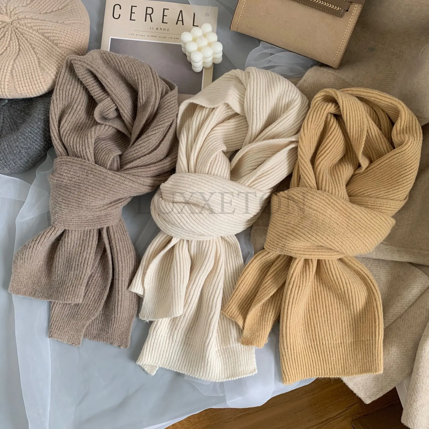 

Роскошные шерстяные вязаные шарфы однотонные зимние шарфы для мужчин и женщин взрослые теплые толстые шарфы из пряжи для детей