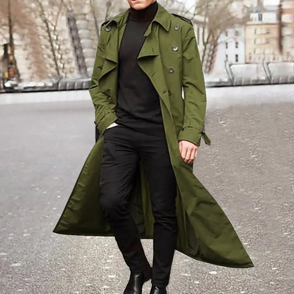 Male Overcoat Long Buttons Windbreaker Autumn And Winter Japanese Casual Lapel warmth coat,casual men jacket