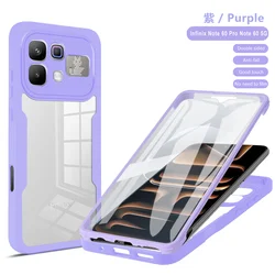 Full Body Shockproof Protective Phone Case with Screen Protector for Infinix Note 60 Pro (Purple)