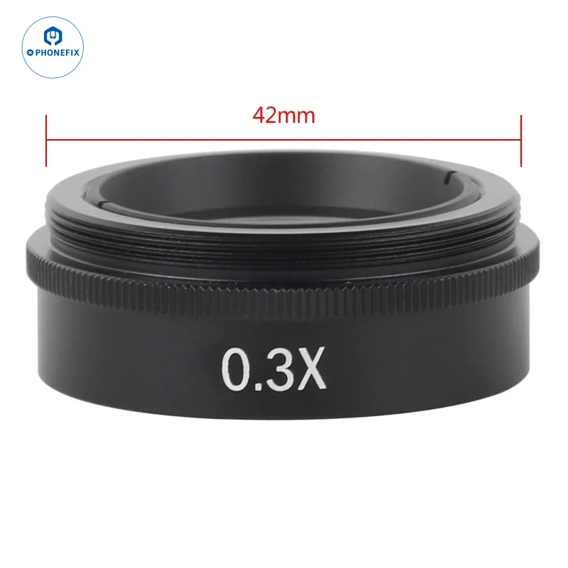 0.3X 0.35X 0.5X 0.7X 1X 2.0X Optical Glass Auxiliary Barlow Lens M42 Objective for 120X-500X C-Mount Industrial Zoom Lens