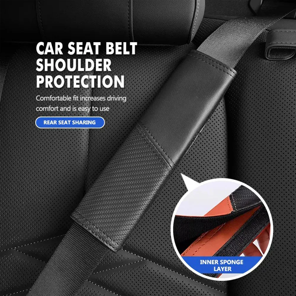 자동차 탄소 섬유 가죽 안전벨트 어깨 패드, 편안함, 자동차 액세서리, 메르세데스 벤츠 AMG W204 W124 W201 W202 W212 W220 용