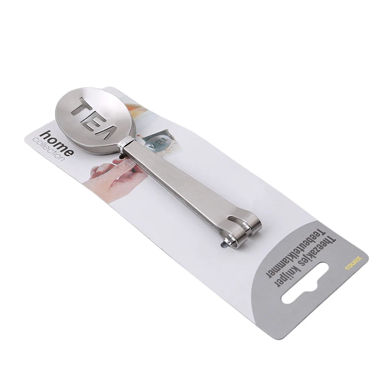Tea Bag Tongs Reusable Stainless Steel Teabag Squeezer Strainer Holder Grip Metal Spoon Mini Sugar Clip Tea Leaf Strainer Tool