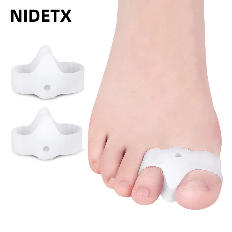 Gel Toe Separator Corrector Protector Pads Silicone Straightener Thumb Valgus Adjuster Pain Relief Foot Care Tools 2pieces = 1pair toe separators toe corrector toe spreader finger toe separator toe protectors