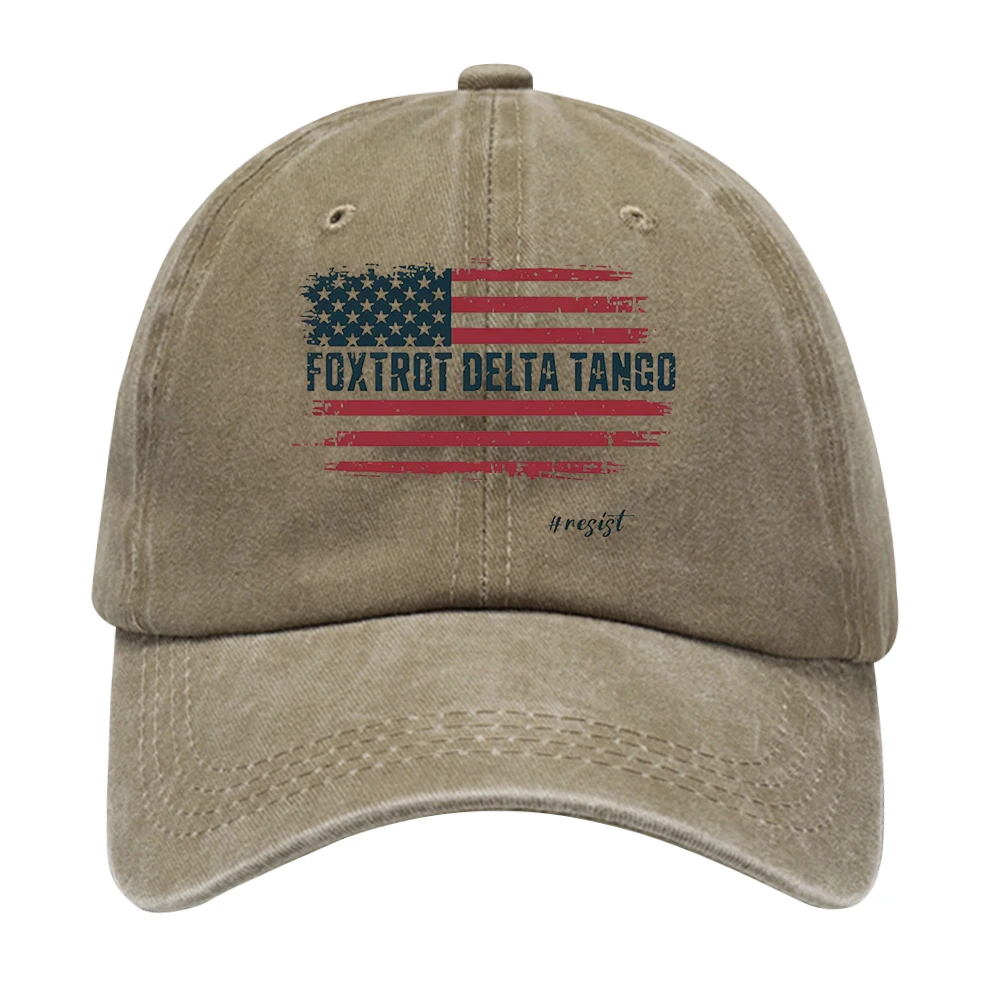 Distressed Baseball Cap Breathable US Flag Baseball Hat Comfortable Unisex Golf Hat Foxtrot Delta Tango for Outdoor Sports