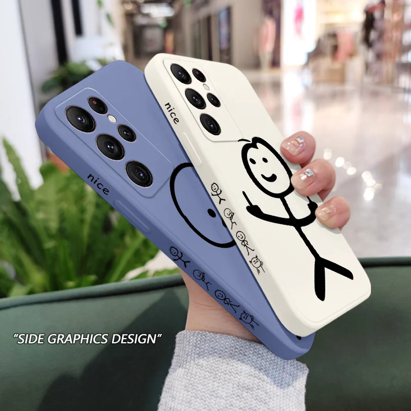 Chic Minimalist Phone Case - Durable Silicone Cover with Adorable Line Art Design
