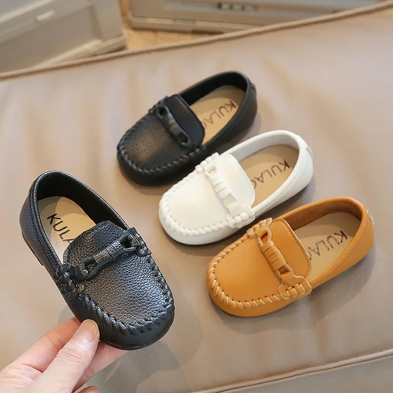 Trendy British Style Children's Leather Shoes Soft Sole Easy To Wear Boys Toddler Shoes Autumn Baby