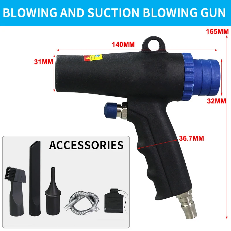 Air Vacuum Blow Gun 2 In 1 Blowing Vacuum Cleaner Pneumatic Dust
