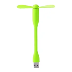 Compact Bendable USB Mini Fan with Flexible Design (Green)